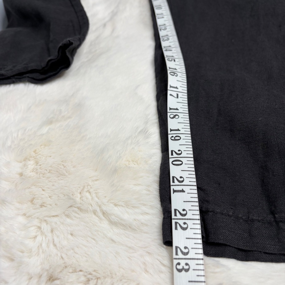Belle France Black 100% Linen Drawstring Pants Made in Italy One Size - Picture 7 of 10